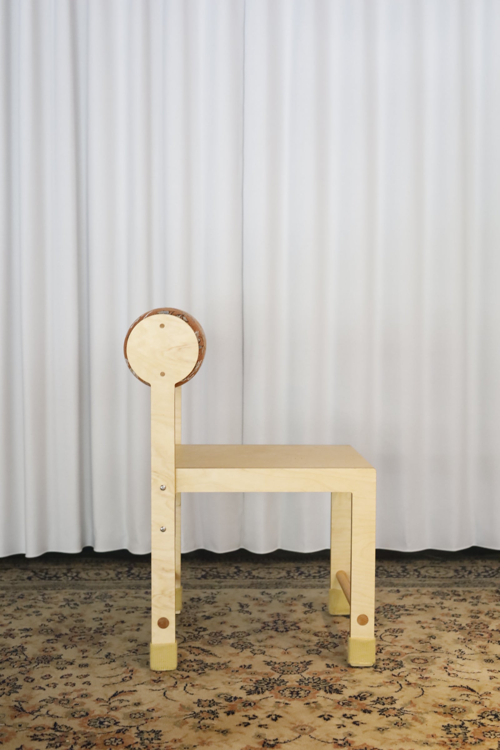 Padded Cylinder Back Chair