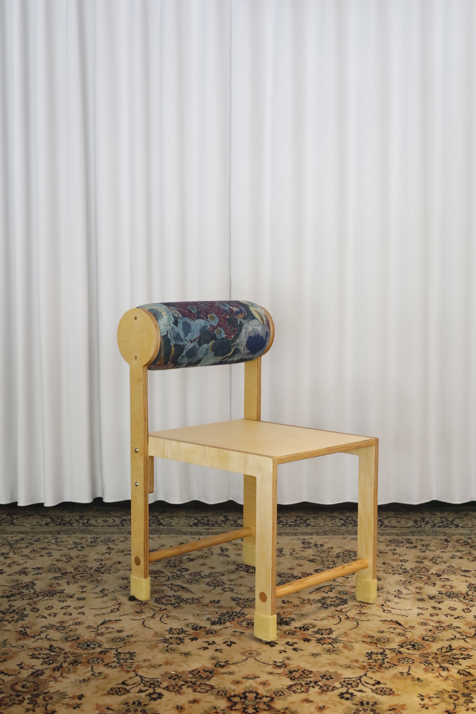 Padded Cylinder Back Chair